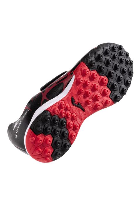 Zapatilla Futbol Turf Kids Supercopa Jr Negro Rojo Joma-3