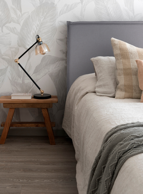 RESPALDO DE CAMA - 1.5 PLAZAS - CON FUNDA LAVABLE - MODELO PESTAÑA - LINO KAL GRIS-0