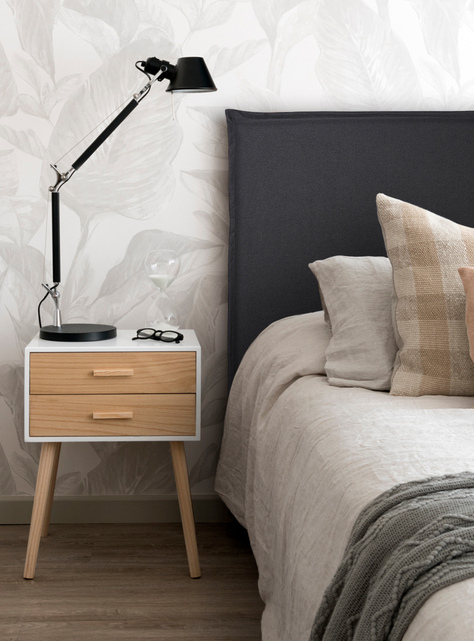 RESPALDO DE CAMA - 2 PLAZAS - CON FUNDA LAVABLE - MODELO PESTAÑA - LINO BAHIA GRIS-0