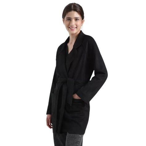 Abrigo Mujer con Cinturón de Suede y Bolsillos-2