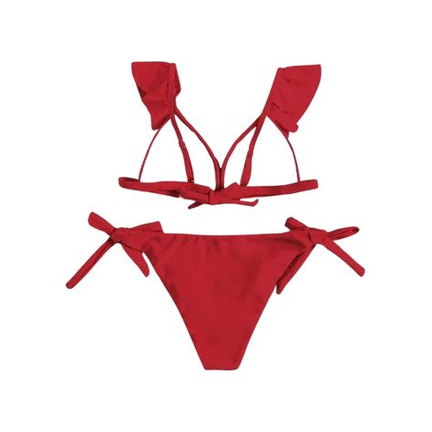 Conjunto de Bikini con Ribete de Volantes-0