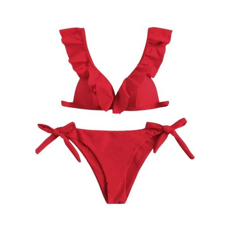 Conjunto de Bikini con Ribete de Volantes-1