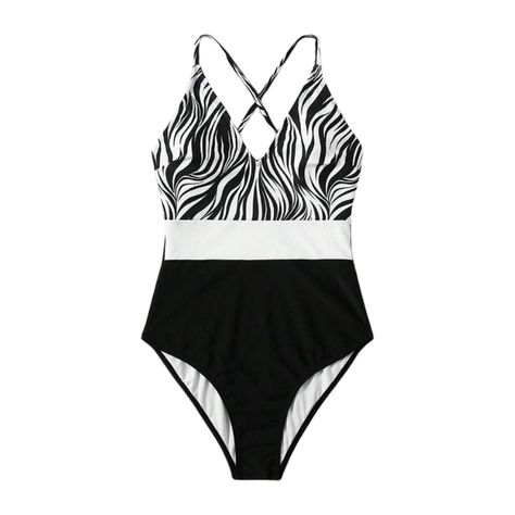 Traje de Baño Enterizo Combinado Animal Print-0