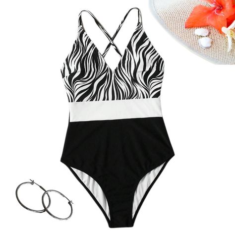 Traje de Baño Enterizo Combinado Animal Print-3