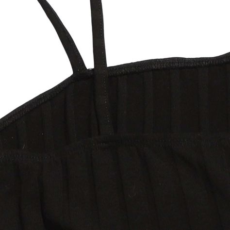 Vestido Negro Mini Bodycon Ajustado Con Tirantes Acanalados-3