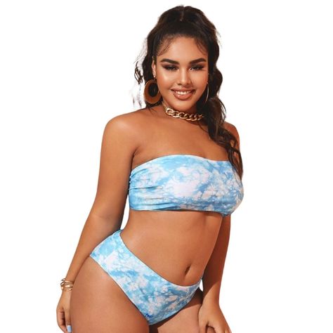 Bikini Bandeau Tie Dye Plus-1
