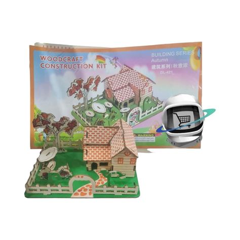 Juguete Rompecabezas Puzzles 3D Madera Casa Didactica-0