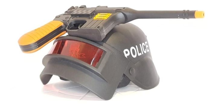 Pistola de Juguete Policial con Casco-0