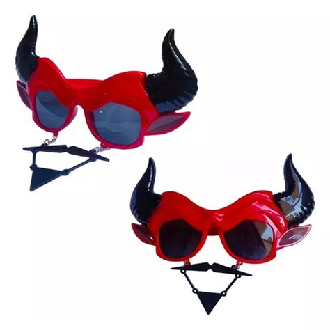 Lentes Cotillon Halloween Disfraz Diablo Rojo Somoscotillon-0