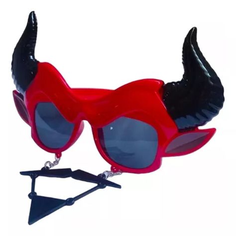 Lentes Cotillon Halloween Disfraz Diablo Rojo Somoscotillon-2
