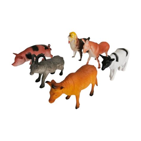 Juguetes Animales Granja 6 Figuras M-1
