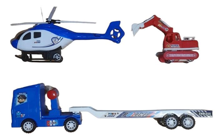 Camion Policia Remolque Juguetes Grandes-1