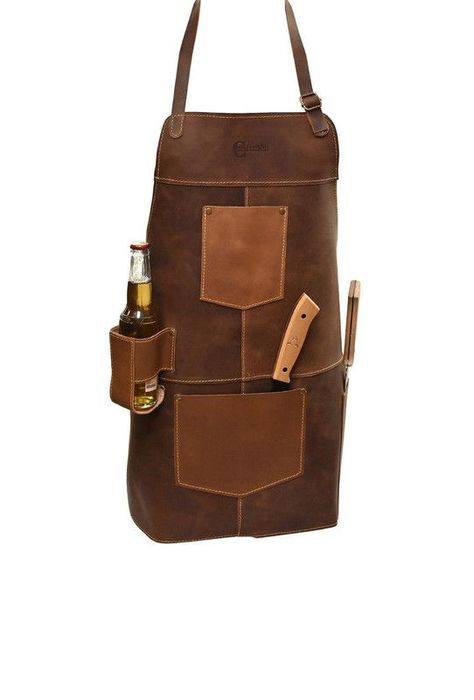Pechera 100% cuero natural café oscuro  Craftmen-0