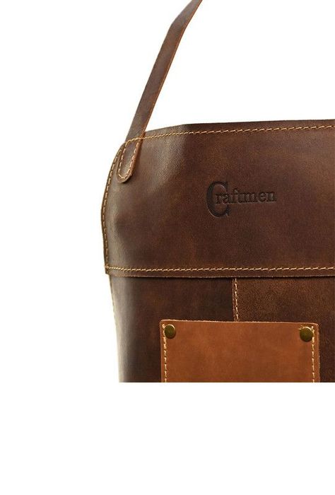 Pechera 100% cuero natural café oscuro  Craftmen-2