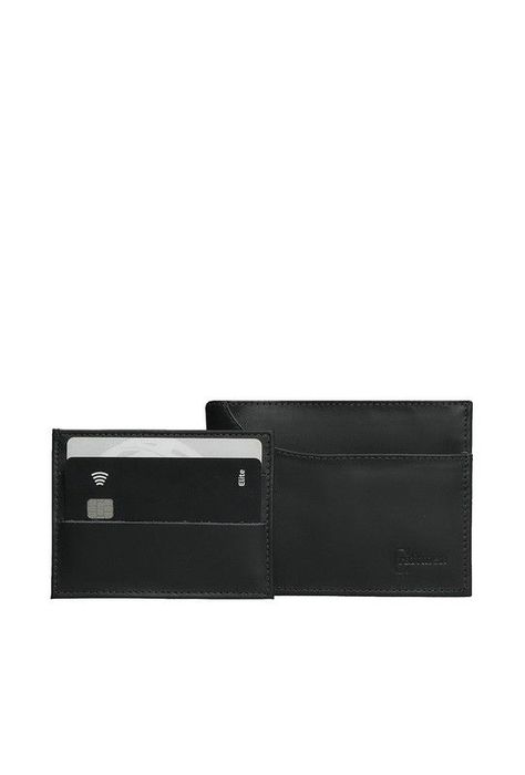 Billetera con tarjetero 100% cuero natural negro Cox Craftmen-3