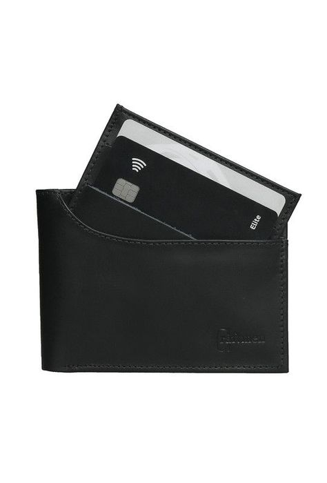 Billetera con tarjetero 100% cuero natural negro Cox Craftmen-4