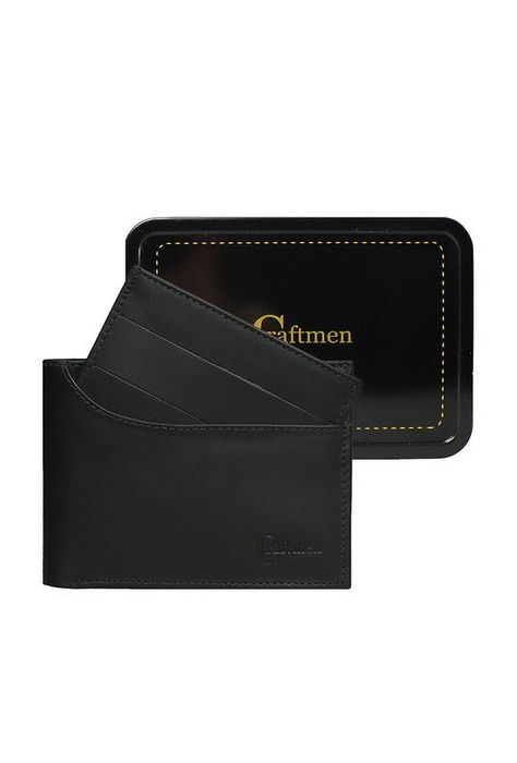 Billetera con tarjetero 100% cuero natural negro Cox Craftmen-5