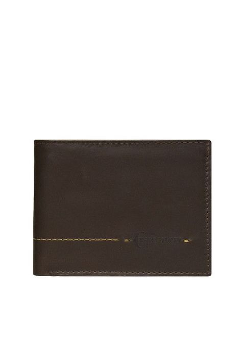Billetera 100% cuero natural cafe Kingston Craftmen  -0