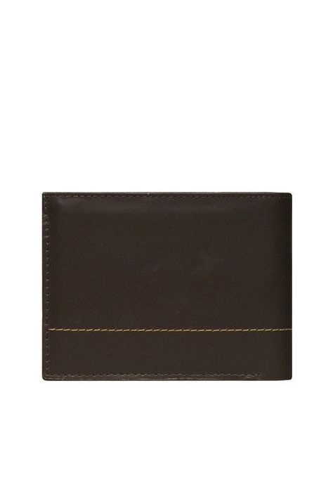 Billetera 100% cuero natural cafe Kingston Craftmen  -1