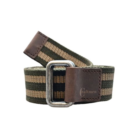 Cinturón Hombre, Reata Reversible Verde - Beige.-0