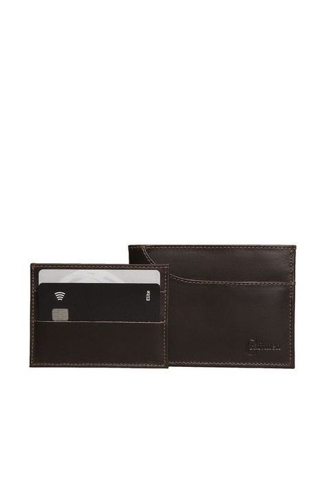 Billetera con tarjetero 100% cuero natural café Cox  Craftmen-3