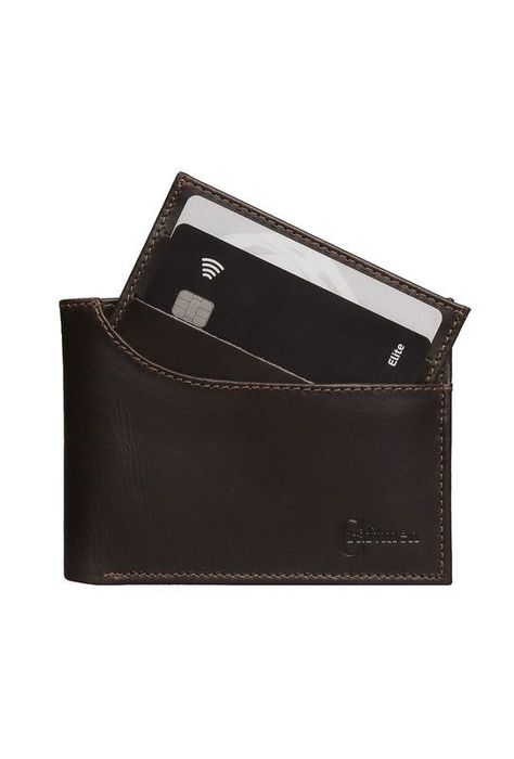 Billetera con tarjetero 100% cuero natural café Cox  Craftmen-4