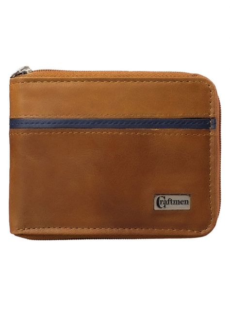 Billetera con Cierre, 100% cuero natural genuino.-0