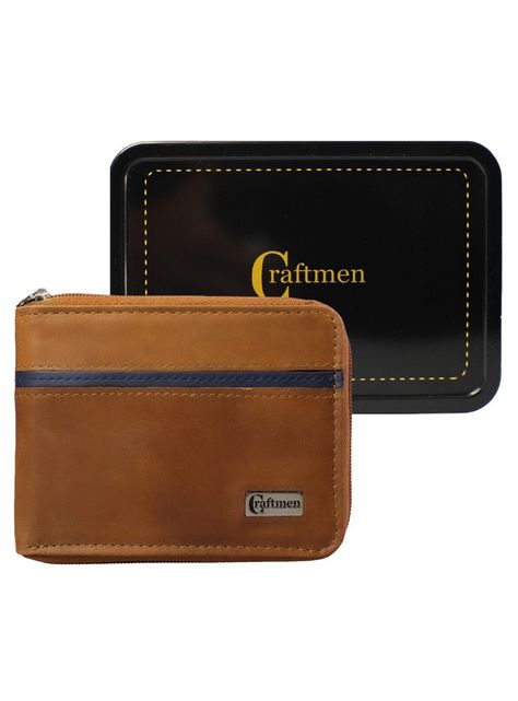 Billetera con Cierre, 100% cuero natural genuino.-3