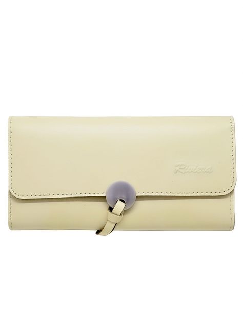 Billetera Mujer  100% Cuero Natural  Color Crema.-0