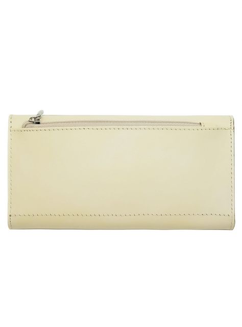 Billetera Mujer  100% Cuero Natural  Color Crema.-1