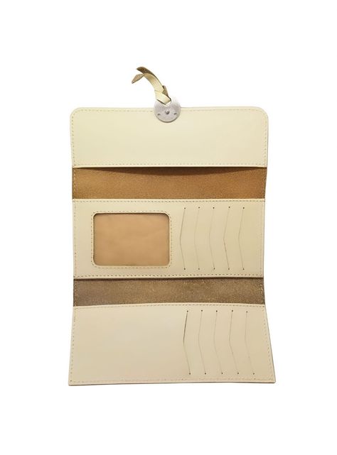 Billetera Mujer  100% Cuero Natural  Color Crema.-2