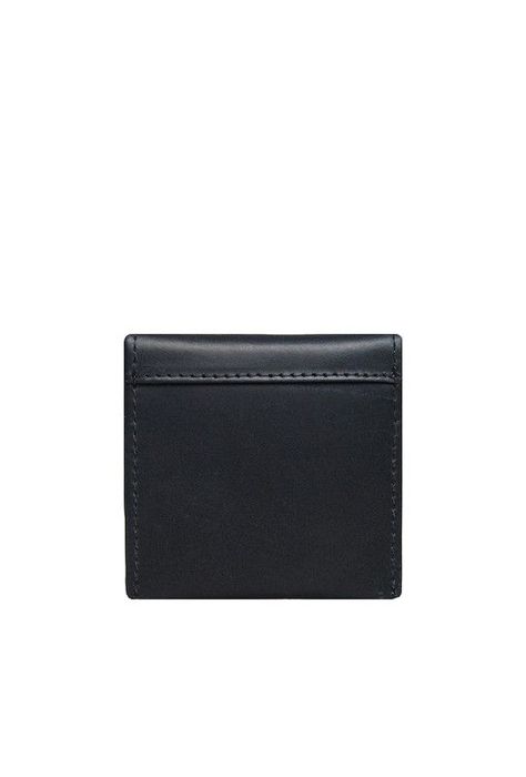 Monedero  100% cuero genuino negro azul Craftmen -1