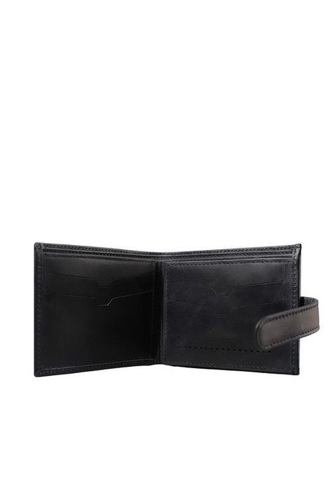Billetera con Lengüeta 100% cuero natural negro Craftmen -2