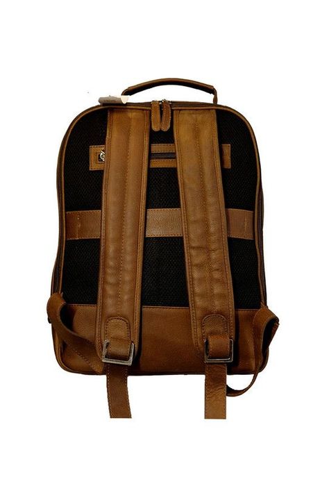 Mochila Notebook 15"  100% cuero natural café claro  Gerad   Craftmen -2