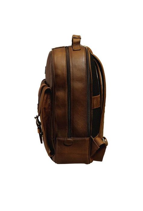 Mochila Notebook 15"  100% cuero natural café claro  Gerad   Craftmen -3