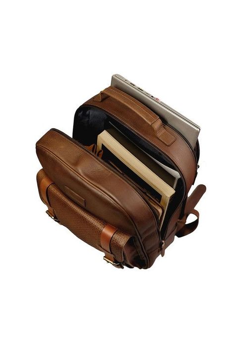 Mochila Notebook 15"  100% cuero natural café claro  Gerad   Craftmen -4