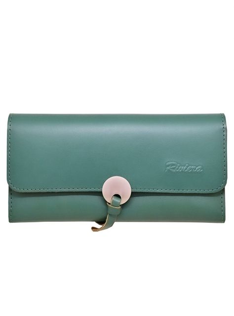 Billetera 100% Cuero Genuino, Color Turquesa.-0