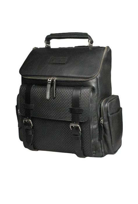 Mochila notebook  brandy 16"  100% cuero natural  negro  Craftmen -0