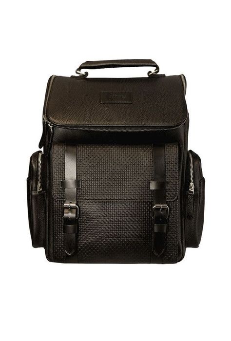 Mochila notebook  brandy 16"  100% cuero natural  negro  Craftmen -1