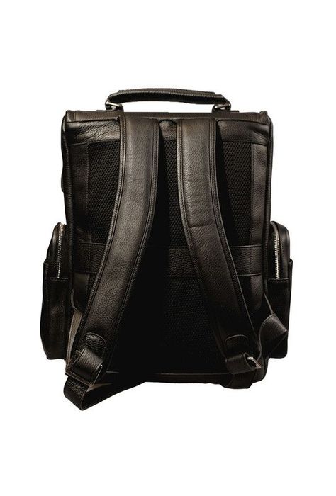 Mochila notebook  brandy 16"  100% cuero natural  negro  Craftmen -3