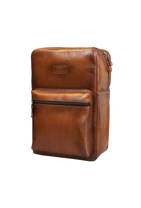 Mochila notebook  brandy 16"  100% cuero natural  Glasgow Craftmen -0