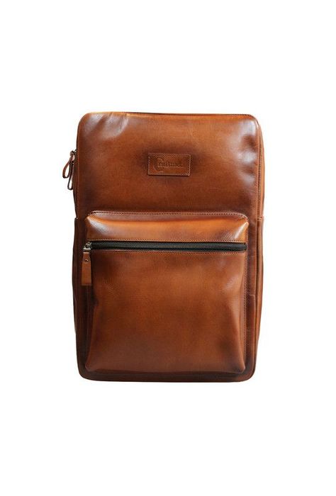 Mochila notebook  brandy 16"  100% cuero natural  Glasgow Craftmen -1