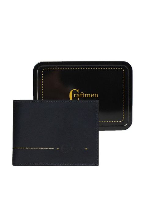 Billetera 100% cuero natural negro Kingston  Craftmen  -3