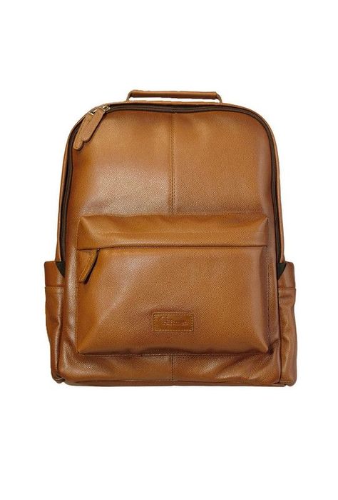 Mochila Notebook 15"  100% cuero natural brandy Gregory  Craftmen -1