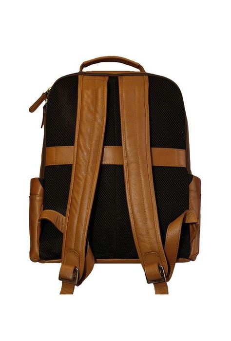 Mochila Notebook 15"  100% cuero natural brandy Gregory  Craftmen -2
