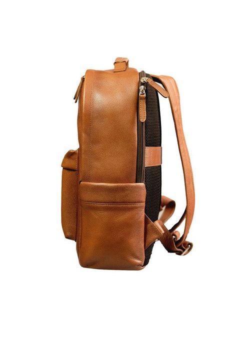 Mochila Notebook 15"  100% cuero natural brandy Gregory  Craftmen -3