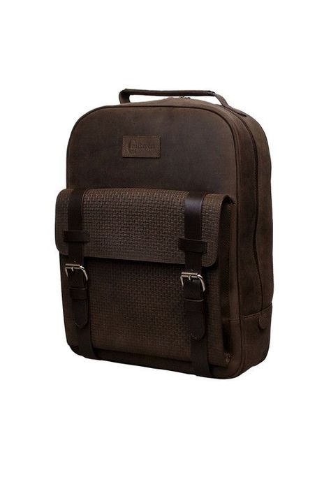 Mochila Notebook 15"  100% cuero natural café  Gerad   Craftmen -0