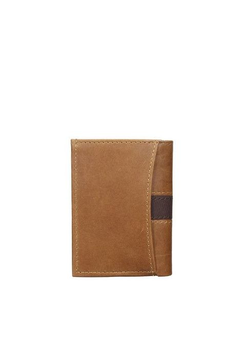Tarjetero  100% cuero genuino café claro Craftmen-1