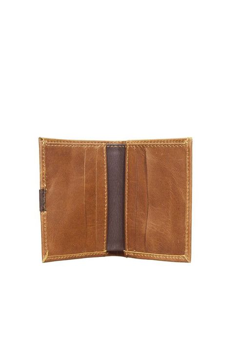 Tarjetero  100% cuero genuino café claro Craftmen-2