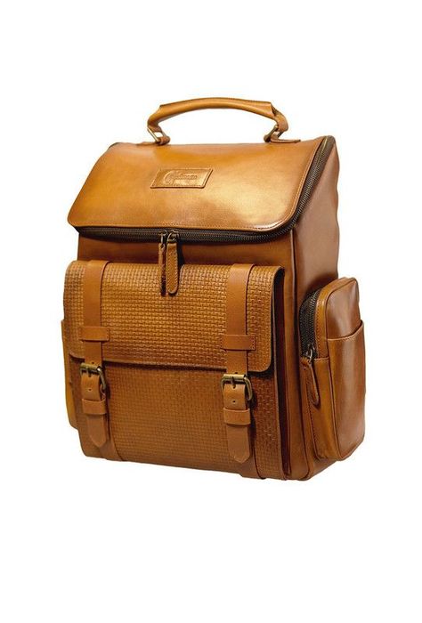 Mochila notebook  brandy 16"  100% cuero natural  Insignia Craftmen -0